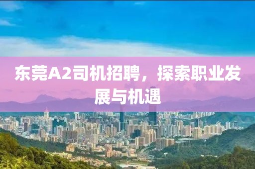 東莞A2司機招聘，探索職業(yè)發(fā)展與機遇