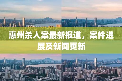 惠州殺人案最新報道，案件進(jìn)展及新聞更新