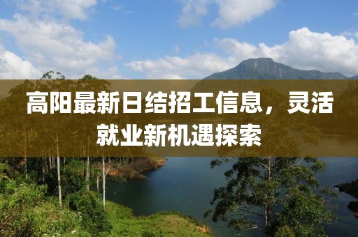 高陽最新日結(jié)招工信息，靈活就業(yè)新機遇探索