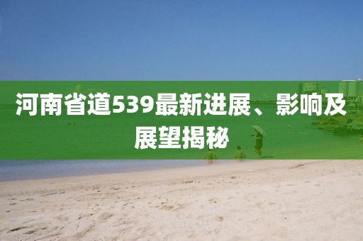 河南省道539最新進(jìn)展、影響及展望揭秘