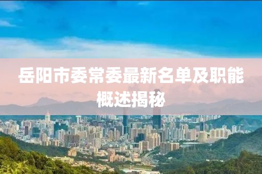岳陽(yáng)市委常委最新名單及職能概述揭秘
