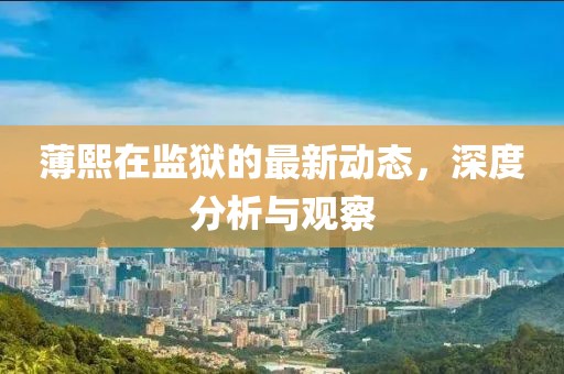 薄熙在監(jiān)獄的最新動(dòng)態(tài)，深度分析與觀察