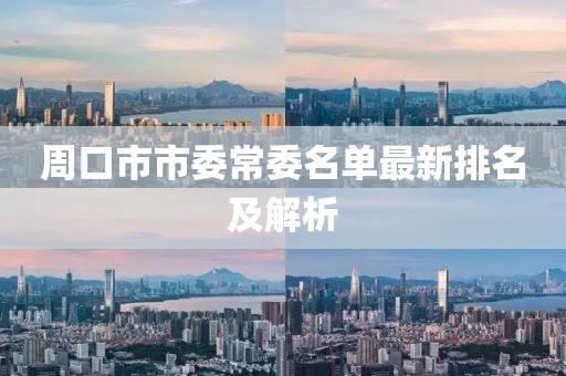 周口市市委常委名單最新排名及解析