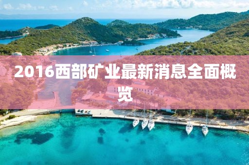 2016西部礦業(yè)最新消息全面概覽