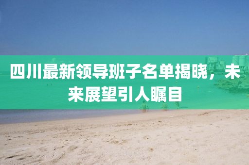 四川最新領(lǐng)導(dǎo)班子名單揭曉，未來展望引人矚目